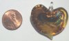 1 35mm Two Tone Topaz with Foil Lampwork Heart Pendant